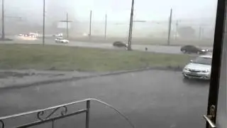 Тольятти. Молния попала в Столб во время грозы 01.07.2015 / Дождь / Град / Гроза / Молния / Ливень