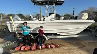 Very rough seas. Weatherman lied. Still awesome to be out with the family.  Priceless!