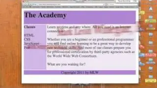 HTML:  Layout with Tables