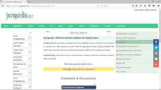 Spring bean: difference between stateless and stateful beans.
| javapedia.net