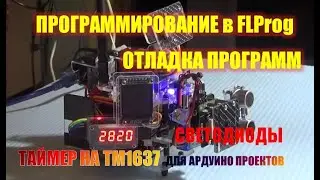 Программирование в FLProg. Отладка программ. Светодиоды. Таймер на дисплее TM 1637.