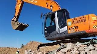 погрузка рецикла эксаоватором hitachi