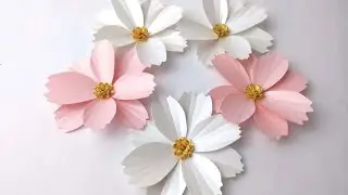 Cosmos Paper Flowers | 3D svg | SVG Templates | Circuit | FREE 3D SVG | Flower Craft