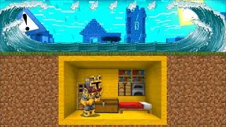 Minecraft TSUNAMI APOCALYPSE DISASTER VILLAGE MOD / BUILD BUNKER TO SAVE VILLAGERS! Minecraft Mods
