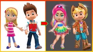 Transforming Ryder and Katie into My Little Pony Rainbow Dash and Apple Jack: A Paw Patrol Glow Up