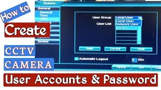 CCTV camera User Accounts and Password creation and password reset.