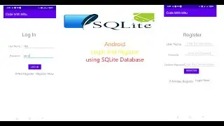 Login and Register Using SQLite Database In Android Studio | 