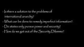 Introduction to International Relations: Liberalism - Philosophies and Tenets