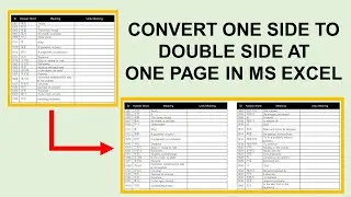 Converting a single-sided page to a double-sided page in MS Excel