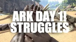 DAY 1 STRUGGLES! LEVELING AND DYING... Ark Survival Official PVP Servers