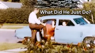 Men Escorting Women to a Studebaker Champion Car #8mmfilm #chivalry #feminism #1950s #socialnorms