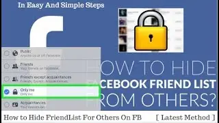 How to Hide Friend List For Others On Facebook [ Latest Method }