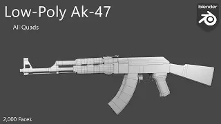 Low Poly Ak-47 (Blender3d Tutorial)