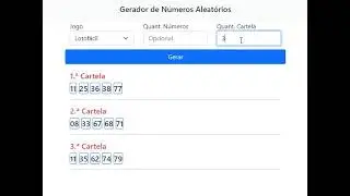 Gerador de números aleatórios para jogos de loteria