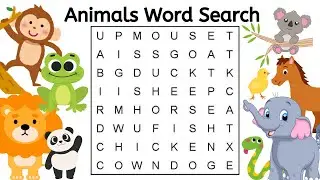Animals Word Search Game | Find the words in the word search | English Words | Fun Learning Videos