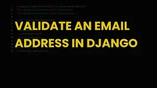 Validate an email address in django