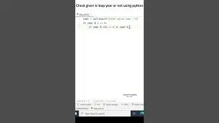 To check leap year in python programming ( python for beginners )