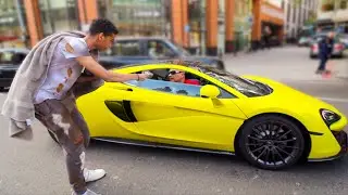 Homeless Man Giving Rich People Money