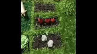Вязаный коврик ферма+огород