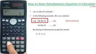 How to solve Simultaneous equation in Calculator I Two Unknown I Casio fx991MS I The Calculator King