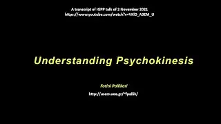 Understanding Psychokinesis