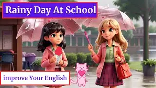 Rainy Day At School | Learn English | English Conversation Practice| improve English Listening Skill