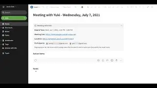 Create a new note for a calendar event in Evernote
