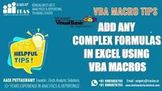 Add Any Formulas in Excel using VBA Macros in English  | TIP OF THE DAY | QUICK HELPFUL TIPS