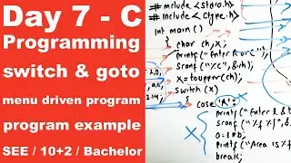 switch and goto statement in C ||  menu driven program || Day 7 || Readersnepal