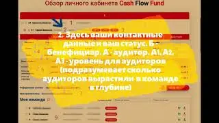 Обзор личного кабинета в проекте cashflow fund