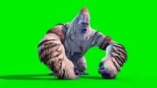 Green Screen Monster Yeti Bigfoot Walk Attack Die - Footage PixelBoom