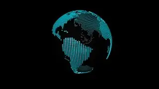 Earth Animation Globe with Continent Cubes Stock Footage Video 🌏