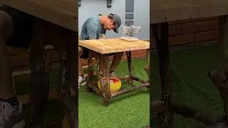 Make a table from dry tree branches
