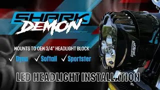 Custom Dynamics® Shark Demon® LED Headlight Installation for Dyna, Sportster & Softail Motorcycles 🔧
