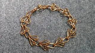Heart chain  bracelet - How to make wire jewelry 205