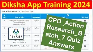 Action Research Question Answer || Action Research Quiz on Diksha |CPD_Action Research_Batch_7