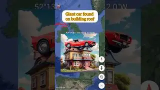 Car found on building roof #googlemaps #googlearth