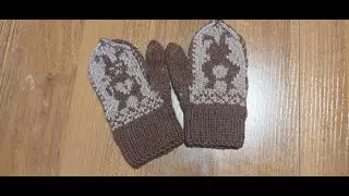 Knitted jacquard mittens for a child | MK for beginners | Detailed MK | Left mitten | Part 2