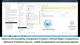 Observe the Durability Component Creation | Network Partition occurs  vSAN Components become absent