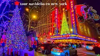 NEW YORK Walking Tour from time square to rockefeller Christmas Lights    tour navideño en new york