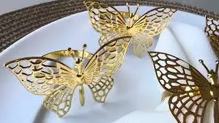 Argola Porta Guardanapo Borboleta 6 Anéis Mesa Posta