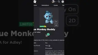 ( Limited UGC Item ) How to get BLUE & PINK MONKEY BUDDY ROBLOX ( 2023 ) DeanOfficial YT