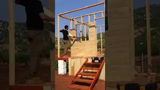 Building a Wooden House / Off Grid Log Cabin / Walls and Roof Foundation