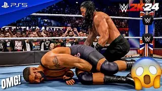 WWE 2K24 - Bron Breakker vs. Roman Reigns - WrestleMania Main Event Match | PS5™ [4K60]