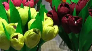 Тюльпаны из бумаги своими руками. Подарок на 8 марта