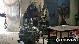 ремонт газ 53. установка двигателя и кабины.