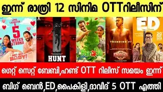 NEW OTT RELEASES MALAYALAM|BABY,DAVEED,PAINKILI,BIG BEN,HUNT OTT RELEASE DATE|TONIGHT OTT RELEASES