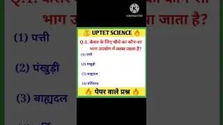 UPTET 2023|UPTET Science Paper 2|SUPER TET Science questions in Hindi #shorts
