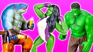👑 EPIC Transformation: HULK Morphs into THE KING SHARK! 💪🦈 Crafting SHE-HULK and Thor Girl