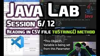 Java Lab 6 of 12 - Easiest Way To Read In CSV File - Creating toString method